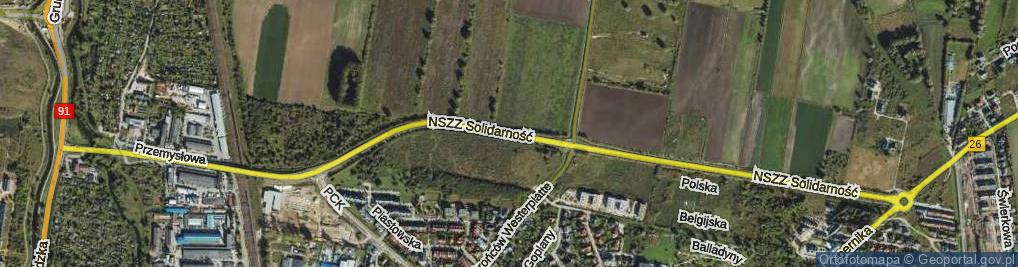 Zdjęcie satelitarne NSZZ Solidarność ul.